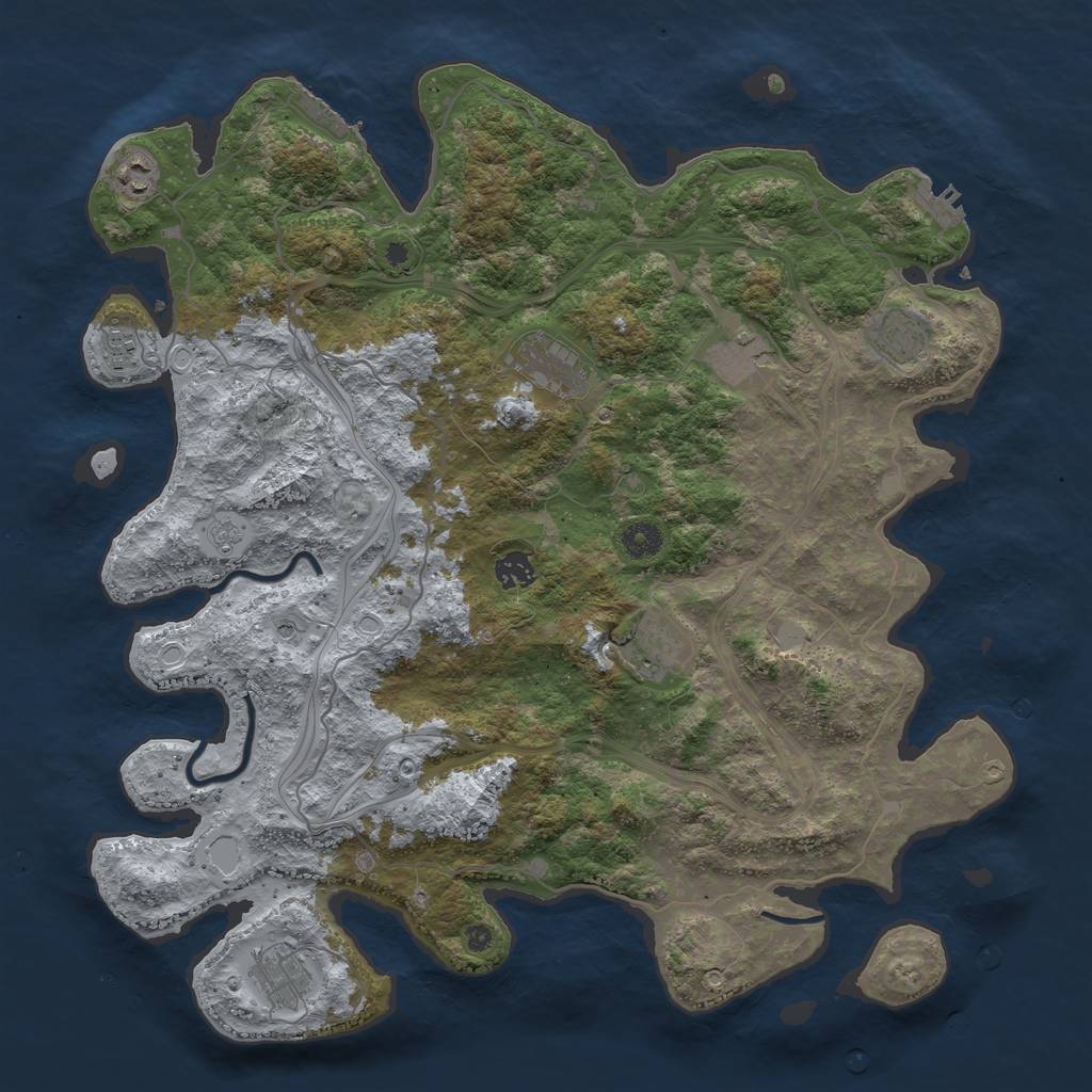 Rust Map: Procedural Map, Size: 4250, Seed: 124571421, 17 Monuments