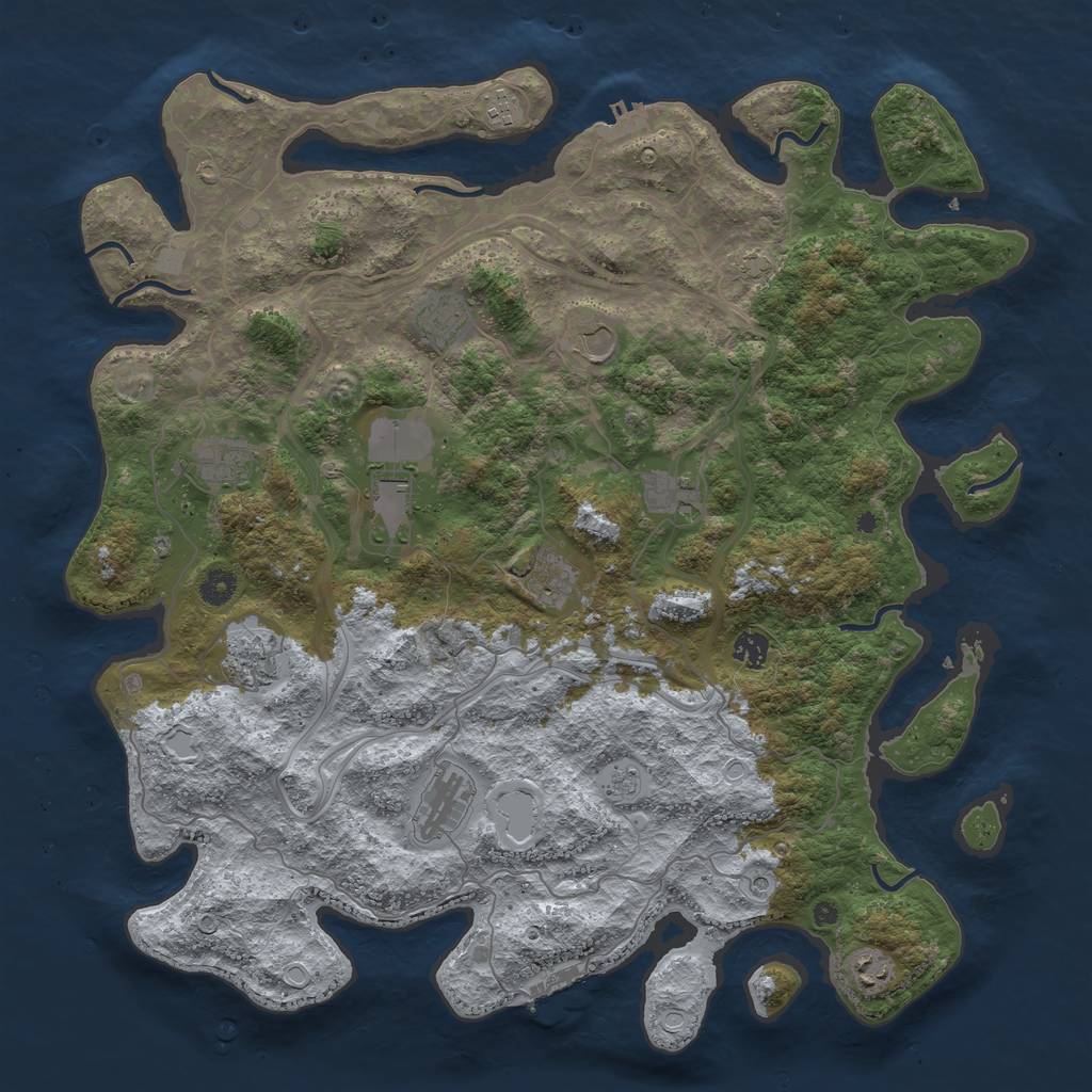 Rust Map: Procedural Map, Size: 4500, Seed: 89325, 19 Monuments