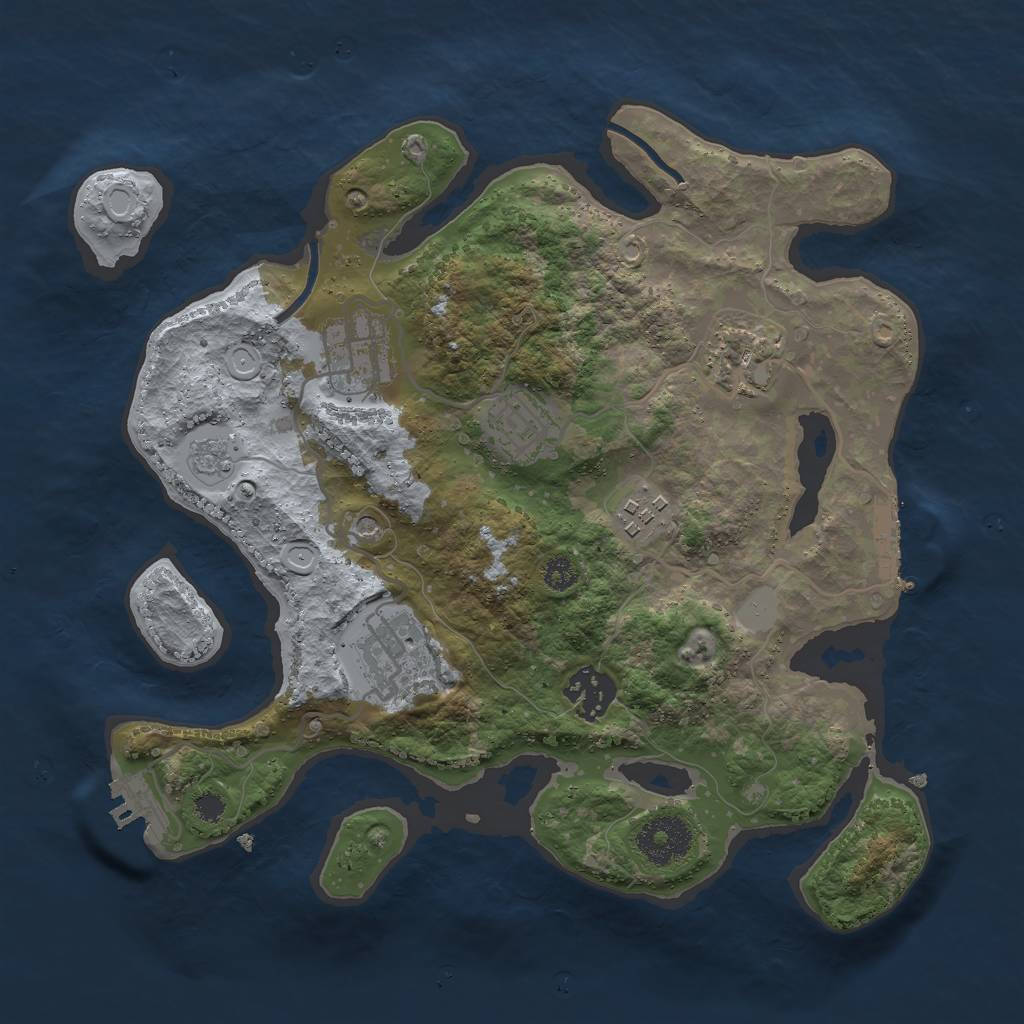 Rust Map: Procedural Map, Size: 3000, Seed: 21623, 15 Monuments