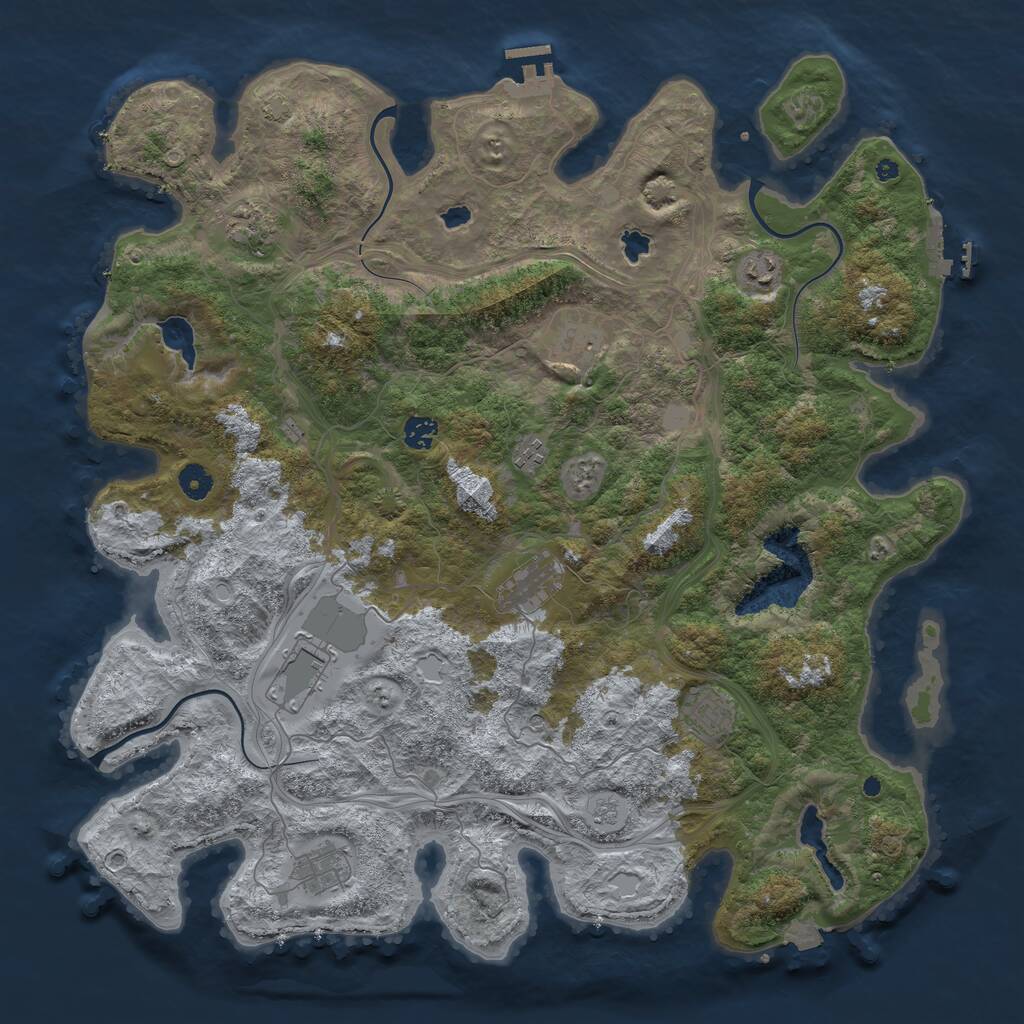 Rust Map: Procedural Map, Size: 4500, Seed: 706874621, 15 Monuments
