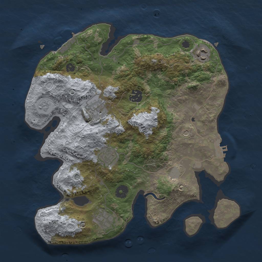 Rust Map: Procedural Map, Size: 3000, Seed: 1536838475, 14 Monuments