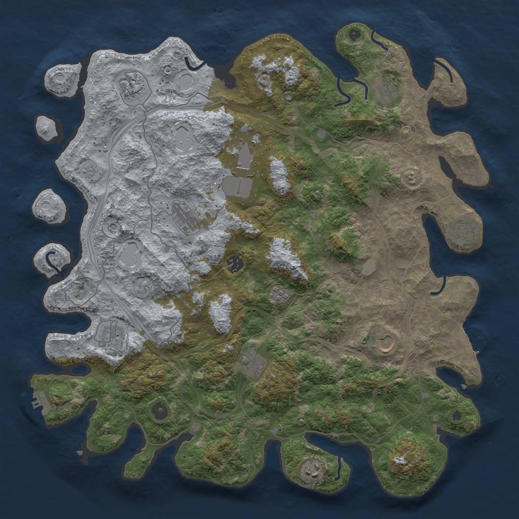 Rust Map: Procedural Map, Size: 4600, Seed: 359849003, 20 Monuments