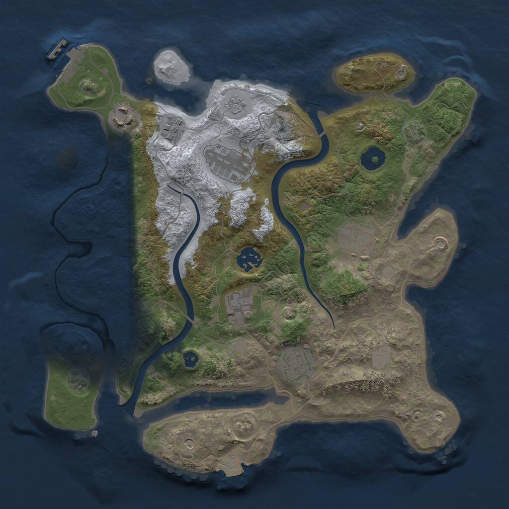 Rust Map: Procedural Map, Size: 3250, Seed: 1499523762, 12 Monuments