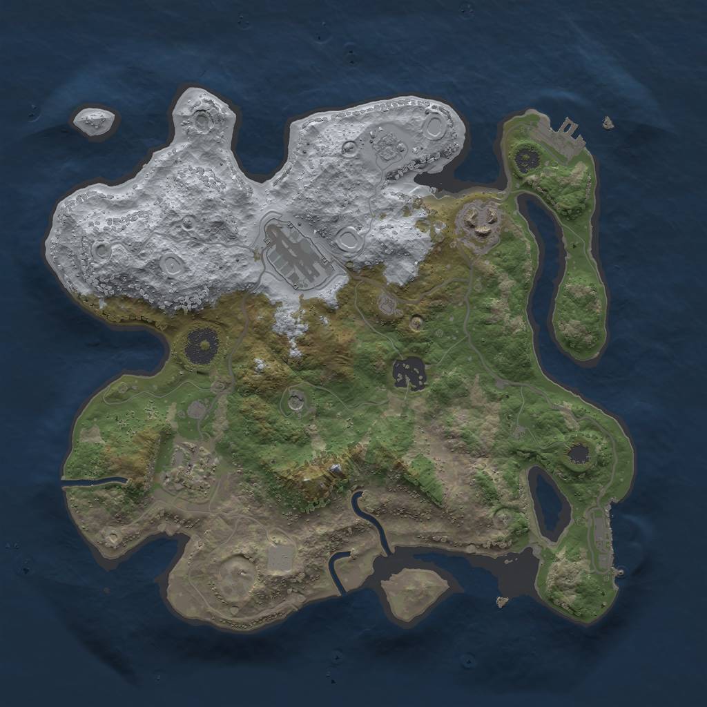 Rust Map: Procedural Map, Size: 3000, Seed: 788242071, 13 Monuments