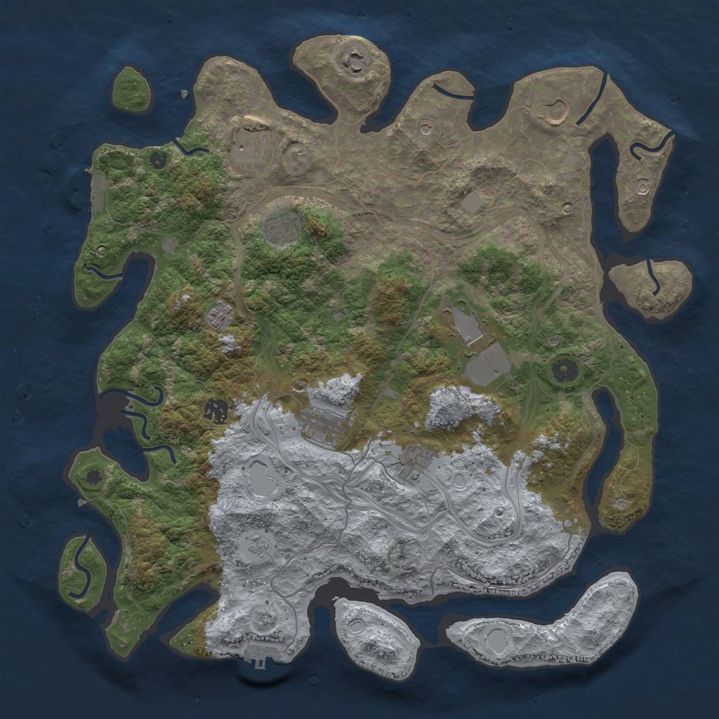 Rust Map: Procedural Map, Size: 4250, Seed: 52013140, 18 Monuments