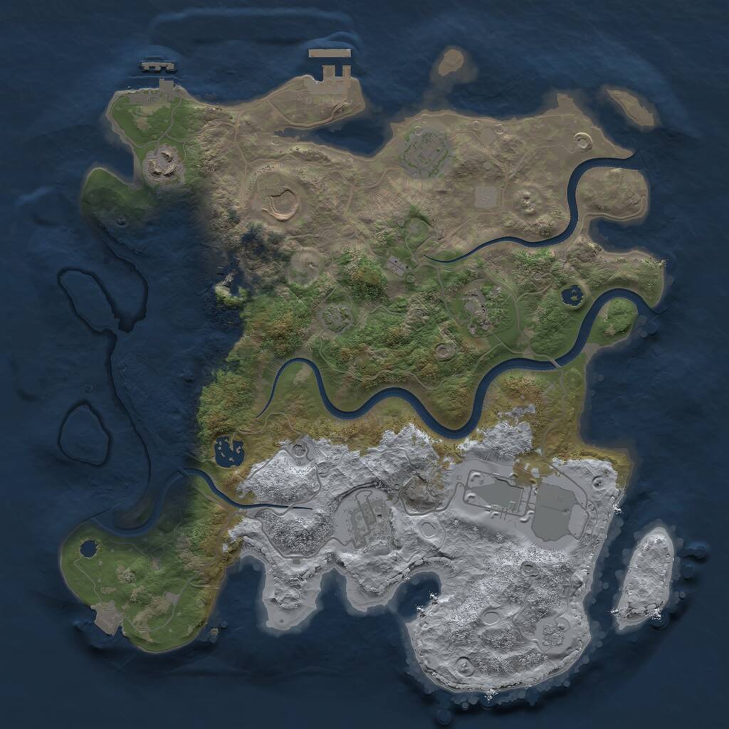Rust Map: Procedural Map, Size: 3500, Seed: 317831109, 14 Monuments