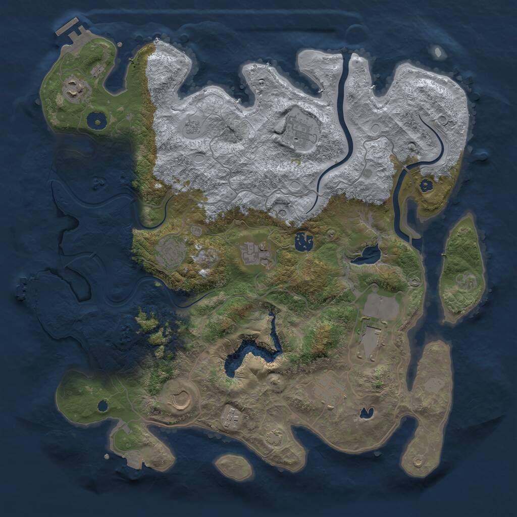 Rust Map: Procedural Map, Size: 4000, Seed: 1462693911, 15 Monuments