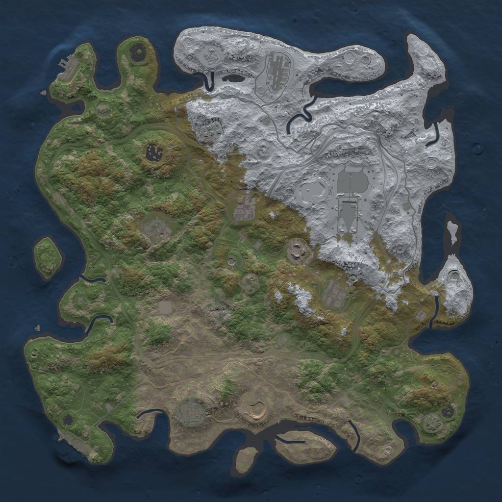 Rust Map: Procedural Map, Size: 4250, Seed: 2541540, 18 Monuments
