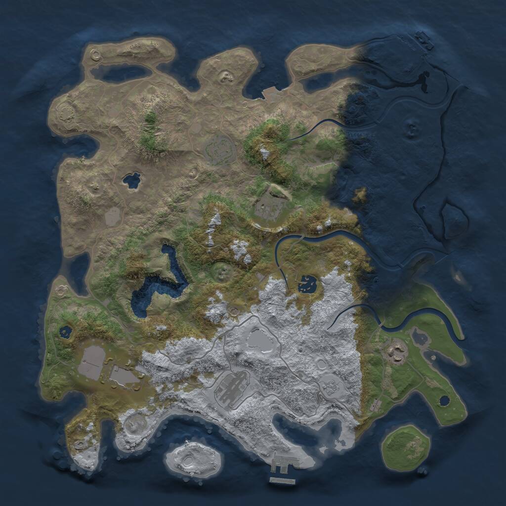 Rust Map: Procedural Map, Size: 4000, Seed: 22234562, 12 Monuments
