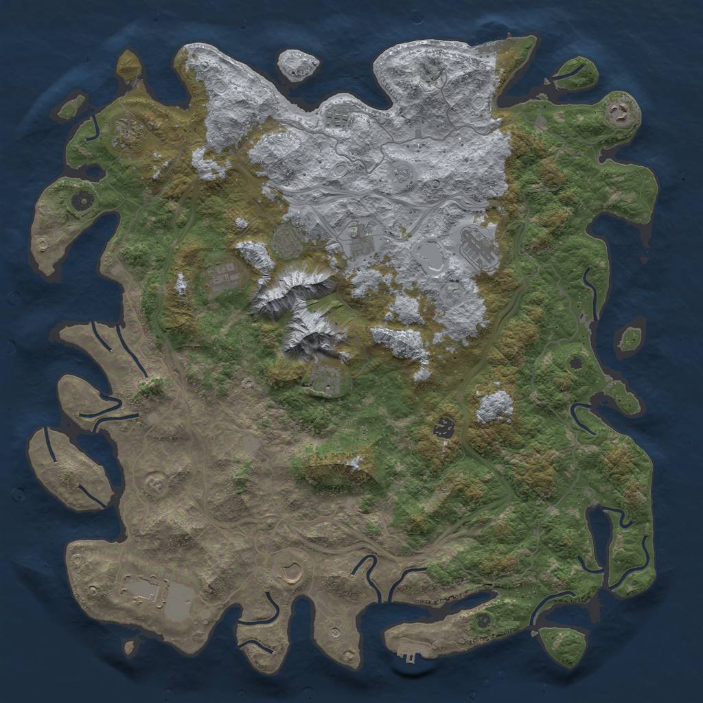 Rust Map: Procedural Map, Size: 5000, Seed: 176458753, 20 Monuments