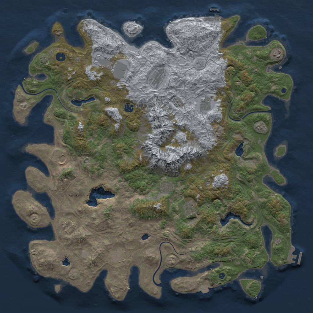 Rust Map: Procedural Map, Size: 5000, Seed: 176458753, 17 Monuments