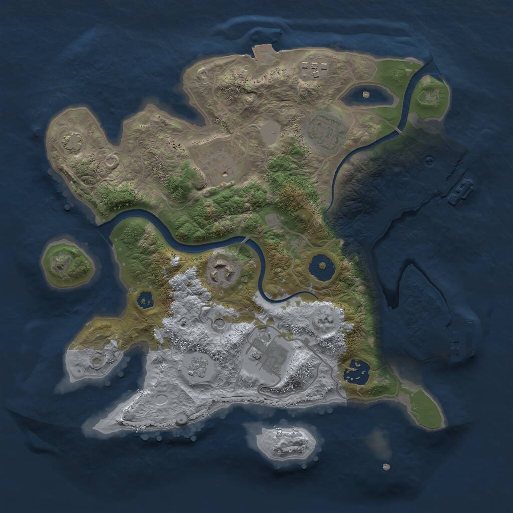 Rust Map: Procedural Map, Size: 3000, Seed: 239097, 12 Monuments