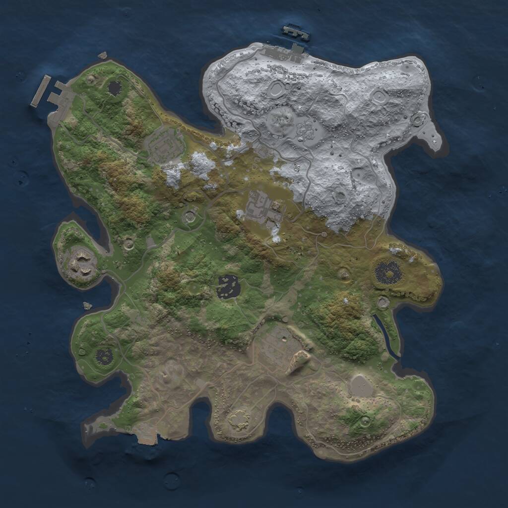 Rust Map: Procedural Map, Size: 3000, Seed: 390283844, 11 Monuments