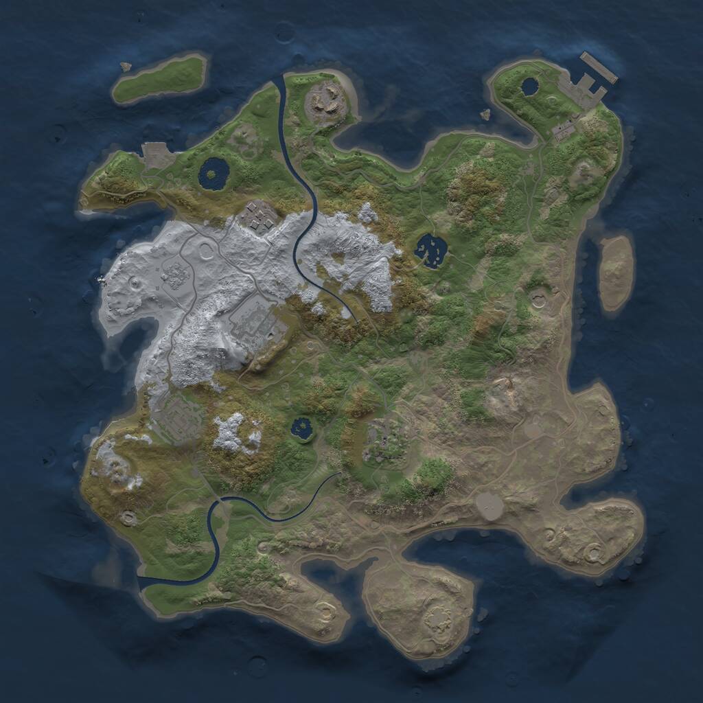 Rust Map: Procedural Map, Size: 3300, Seed: 1921556989, 11 Monuments