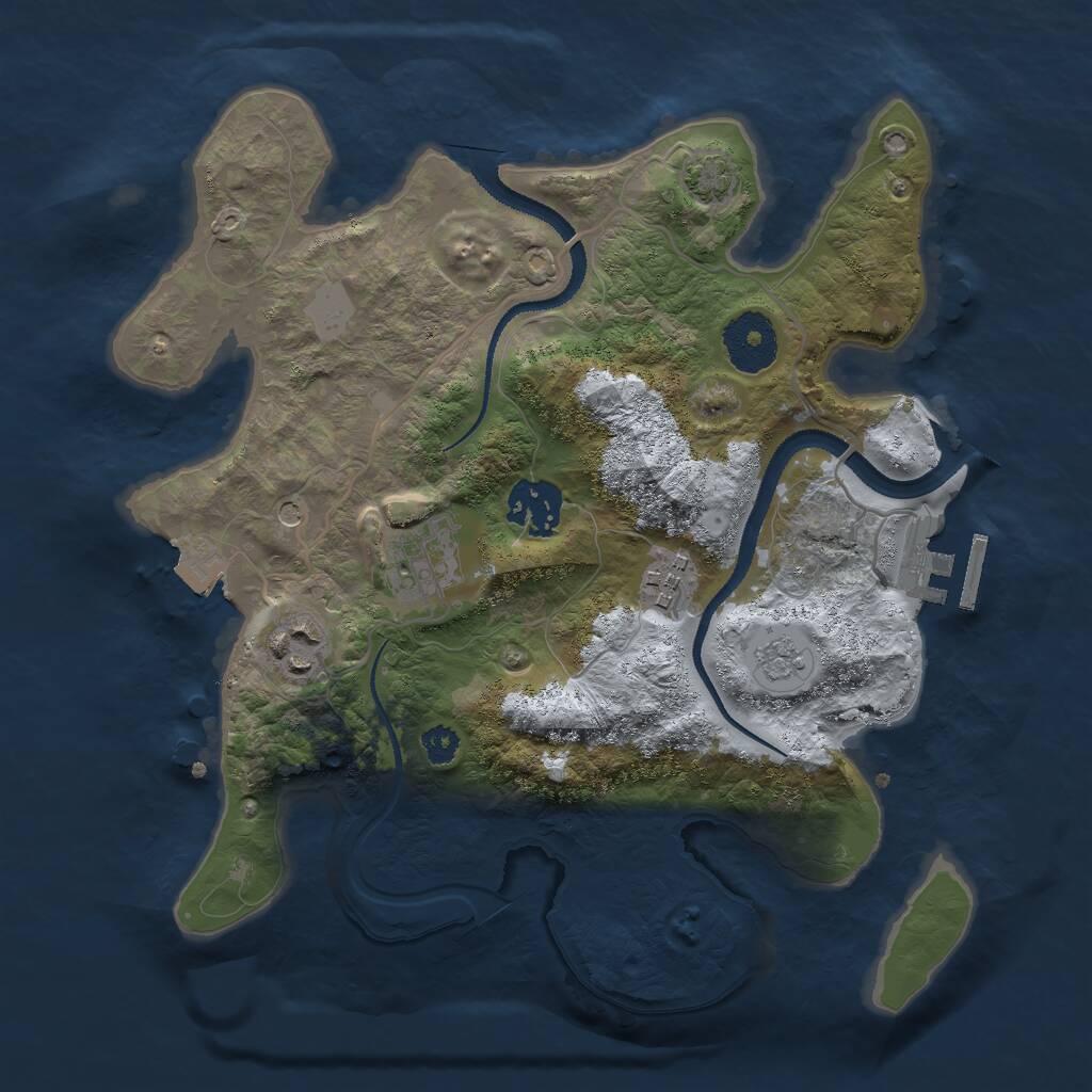 Rust Map: Procedural Map, Size: 2901, Seed: 1721152527, 9 Monuments