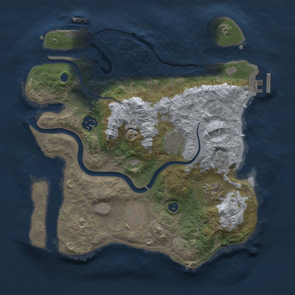 Rust Map: Procedural Map, Size: 3000, Seed: 23135, 10 Monuments