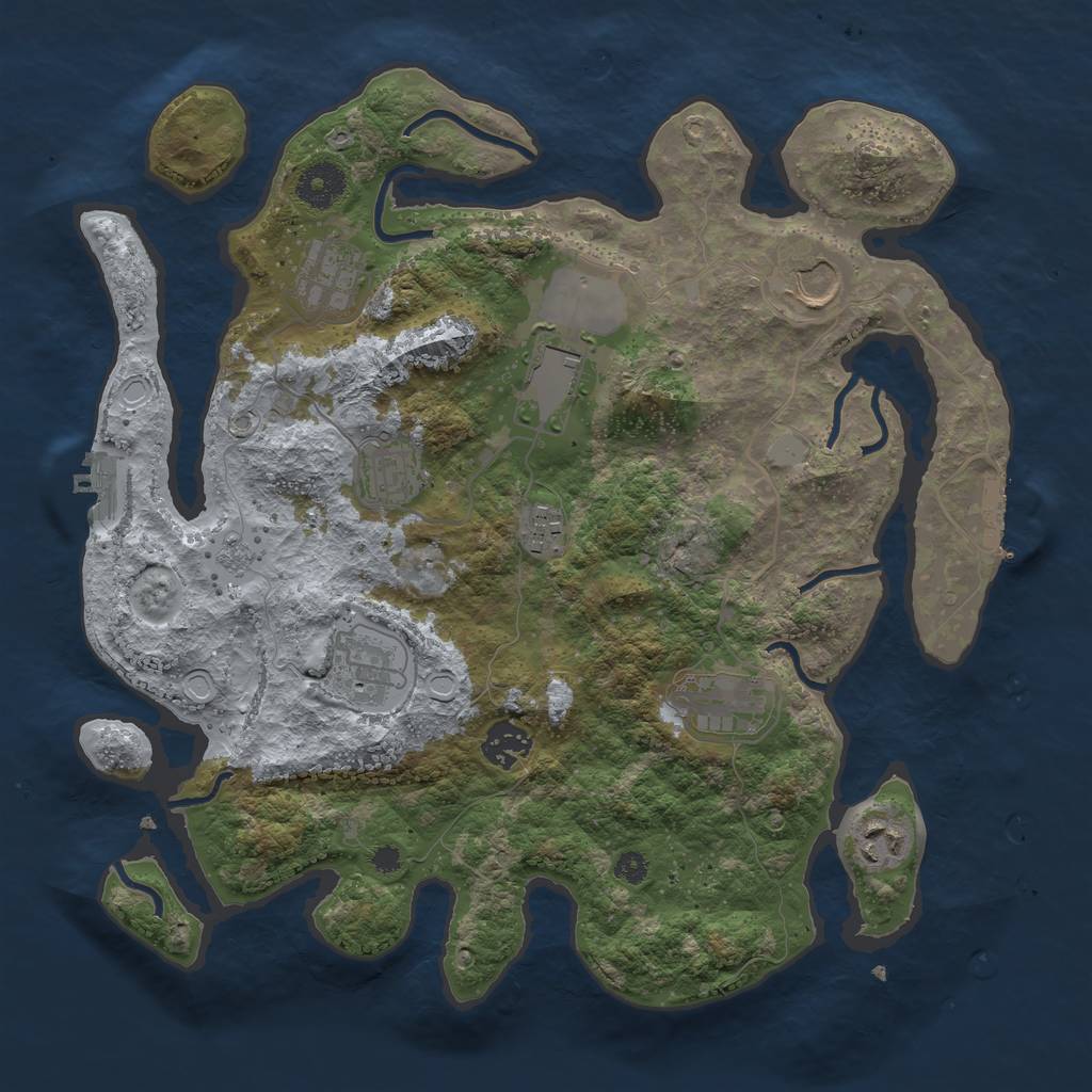 Rust Map: Procedural Map, Size: 3500, Seed: 1748851616, 17 Monuments