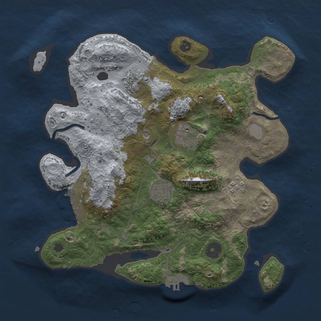 Rust Map: Procedural Map, Size: 3000, Seed: 19110, 13 Monuments