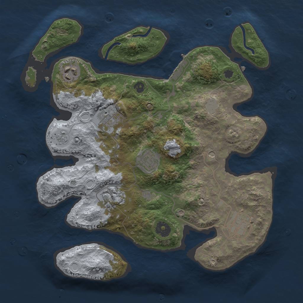 Rust Map: Procedural Map, Size: 3000, Seed: 1796247293, 11 Monuments