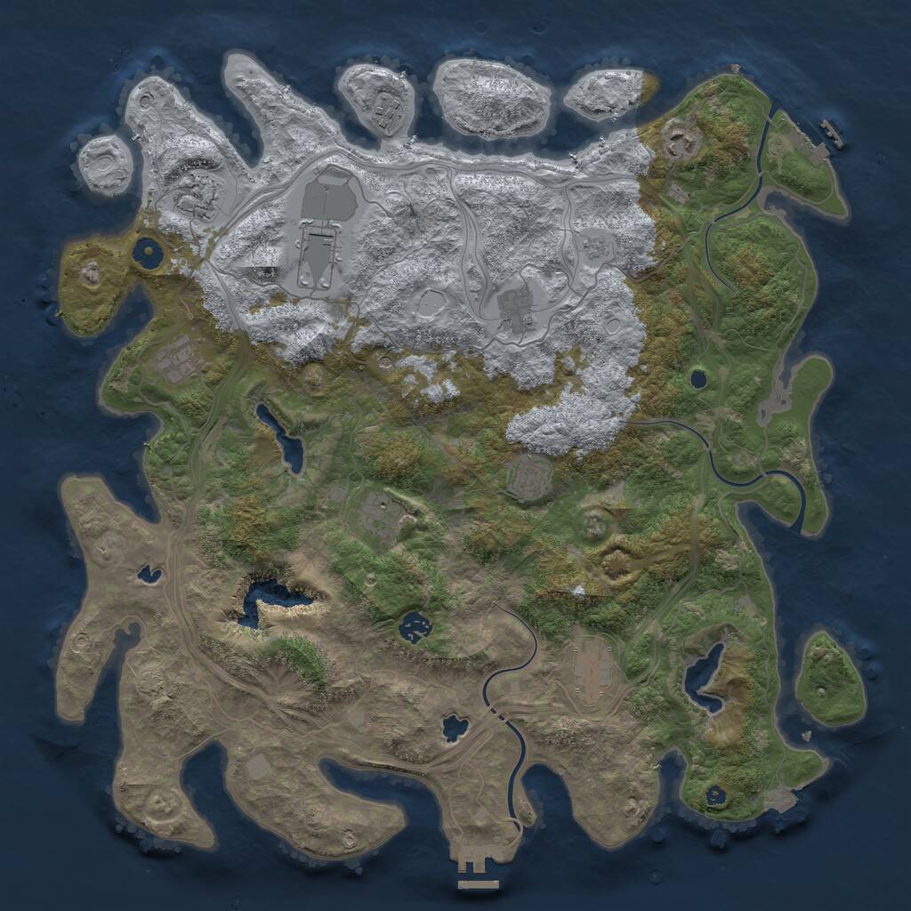 Rust Map: Procedural Map, Size: 4500, Seed: 197534941, 16 Monuments