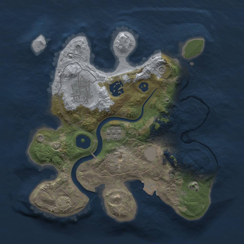 Rust Map: Procedural Map, Size: 2500, Seed: 2354523, 6 Monuments