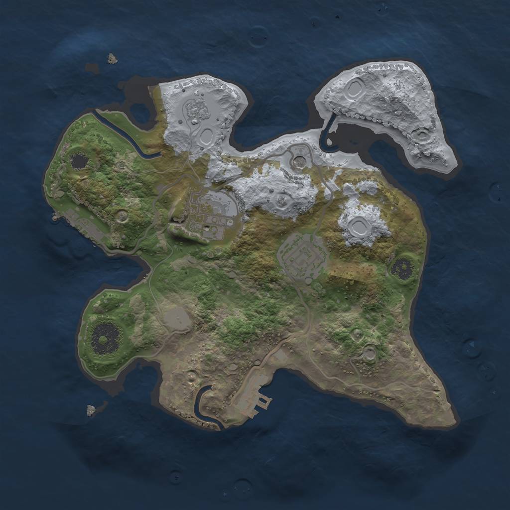 Rust Map: Procedural Map, Size: 2500, Seed: 7623578, 11 Monuments