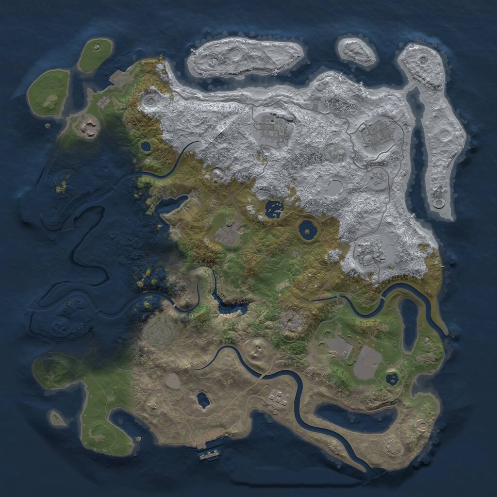 Rust Map: Procedural Map, Size: 4000, Seed: 1587766186, 15 Monuments