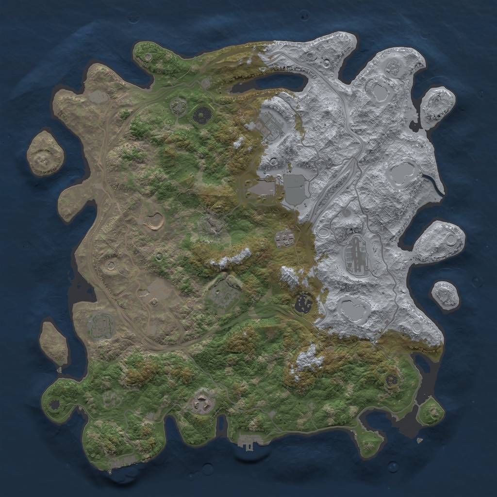 Rust Map: Procedural Map, Size: 4250, Seed: 119733660, 17 Monuments