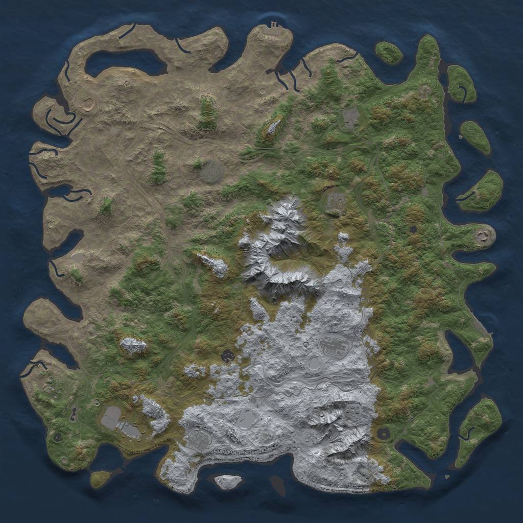 Rust Map: Procedural Map, Size: 6000, Seed: 55634322, 20 Monuments