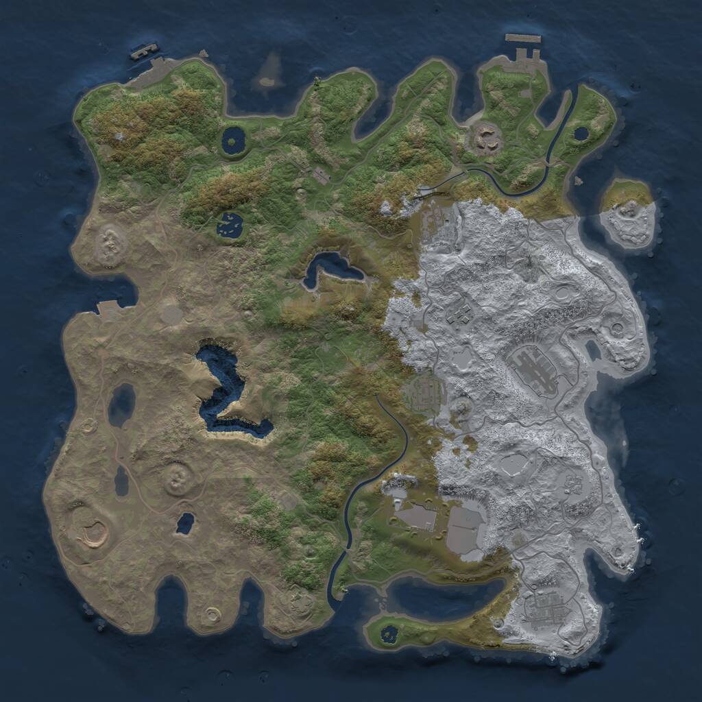 Rust Map: Procedural Map, Size: 4000, Seed: 890578090, 15 Monuments