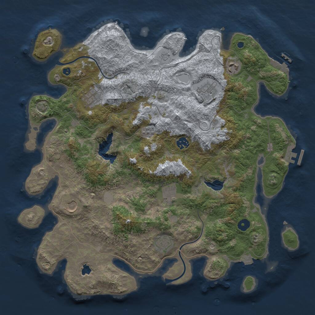 Rust Map: Procedural Map, Size: 4000, Seed: 1035, 14 Monuments