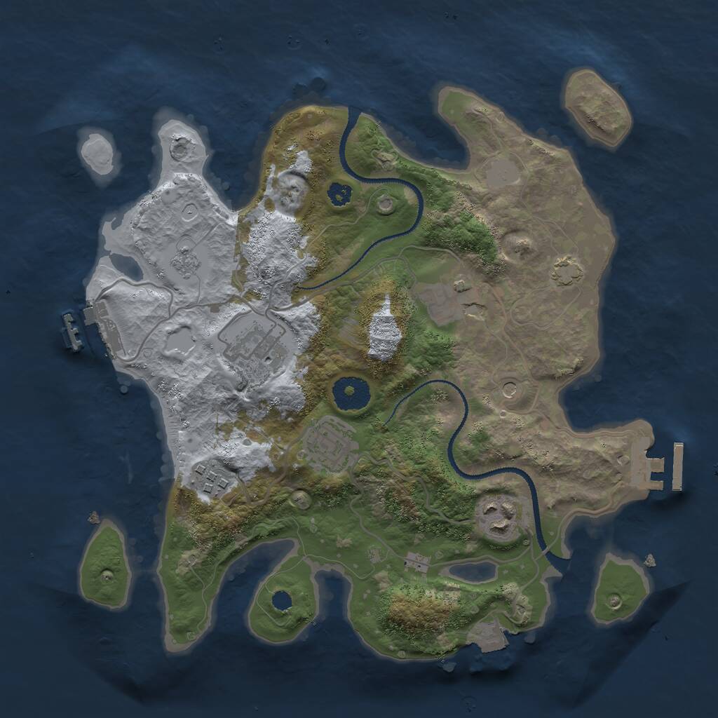 Rust Map: Procedural Map, Size: 3000, Seed: 31773, 11 Monuments