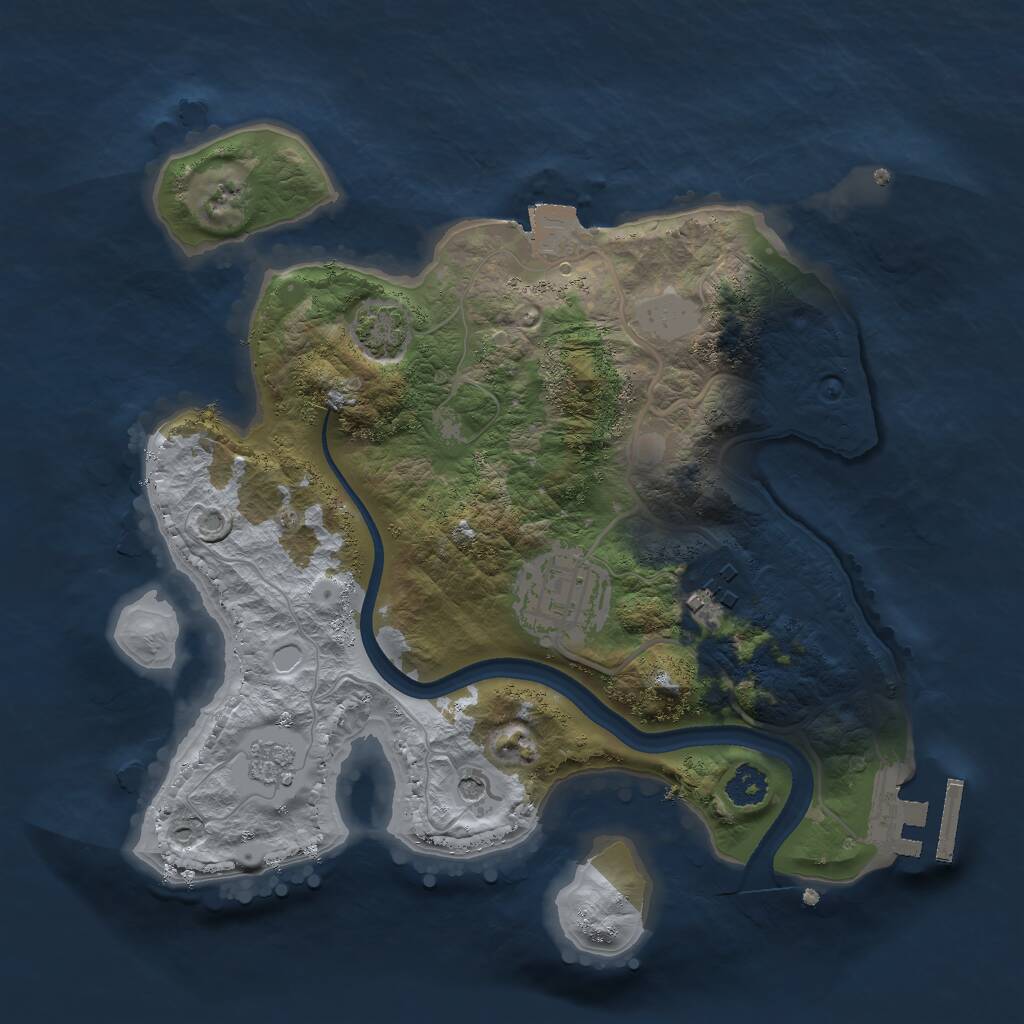 Rust Map: Procedural Map, Size: 2500, Seed: 54234, 7 Monuments