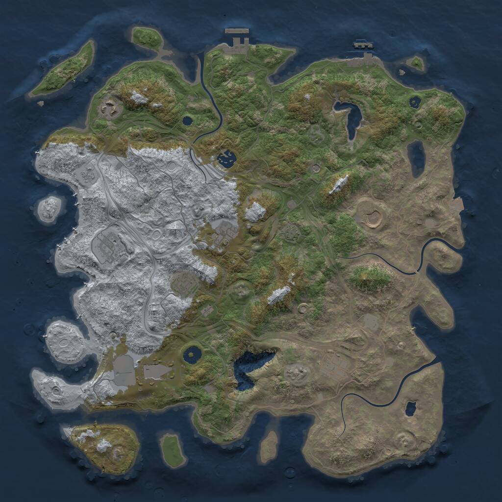 Rust Map: Procedural Map, Size: 4250, Seed: 29401832, 14 Monuments