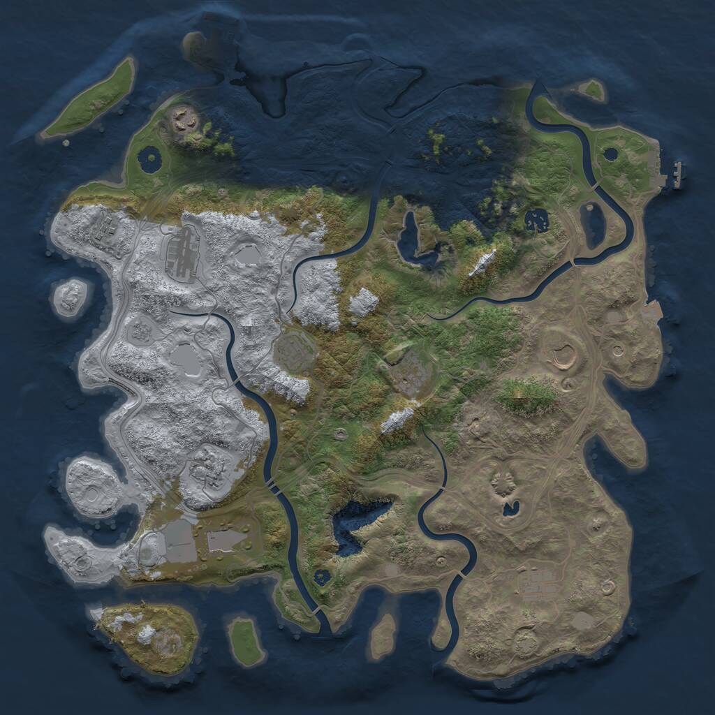 Rust Map: Procedural Map, Size: 4250, Seed: 29401832, 16 Monuments