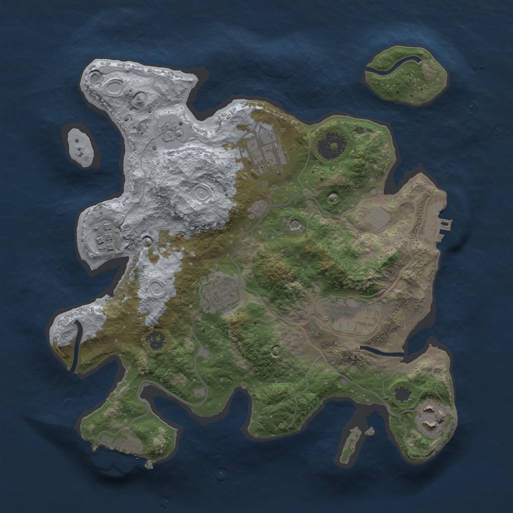 Rust Map: Procedural Map, Size: 2800, Seed: 58697837, 12 Monuments
