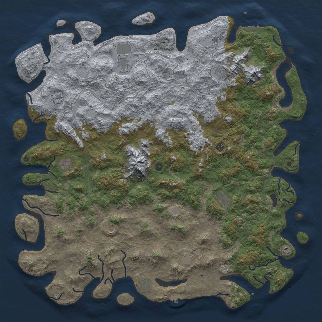 Rust Map: Procedural Map, Size: 6000, Seed: 21500, 20 Monuments