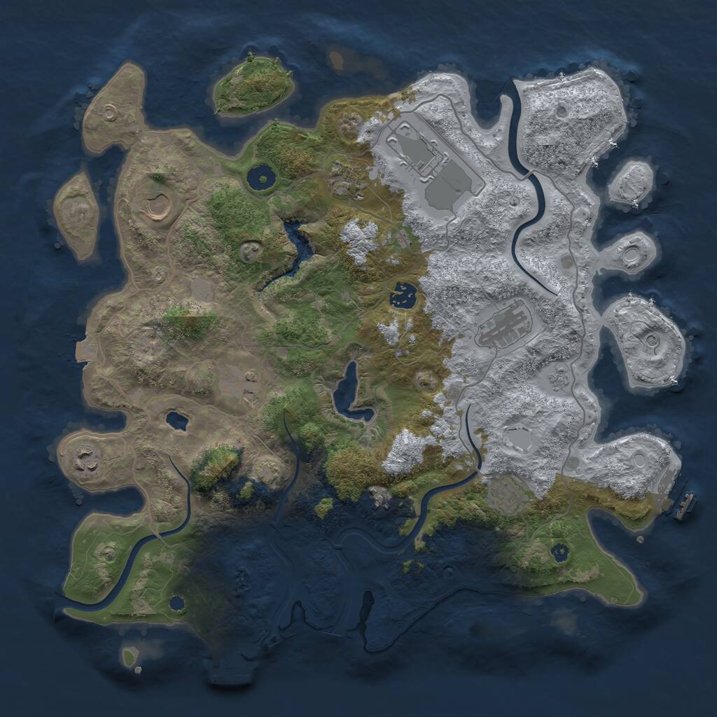 Rust Map: Procedural Map, Size: 4000, Seed: 14284, 15 Monuments