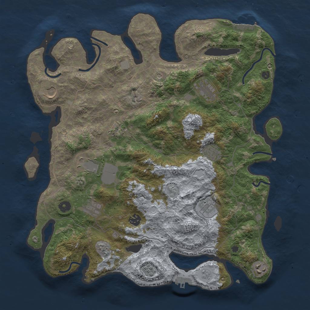 Rust Map: Procedural Map, Size: 4000, Seed: 368, 17 Monuments