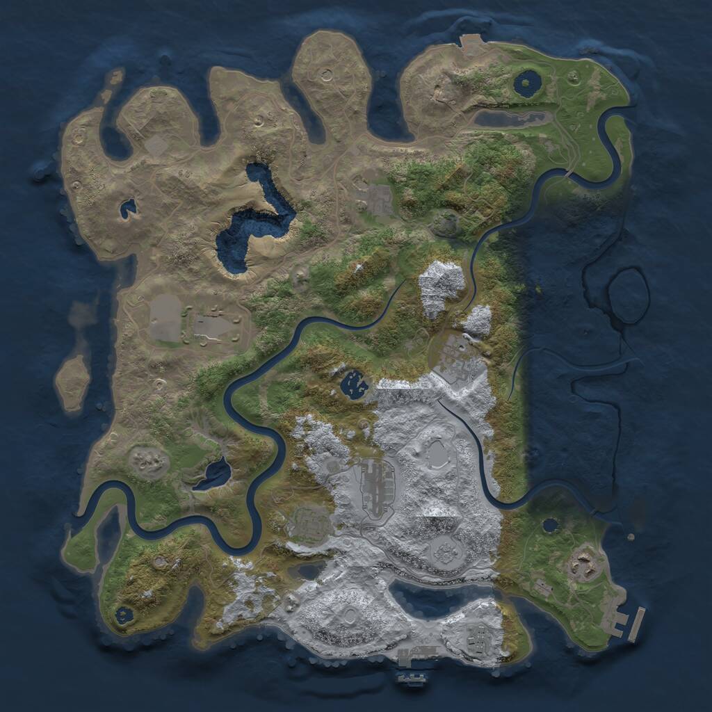 Rust Map: Procedural Map, Size: 4000, Seed: 368, 14 Monuments