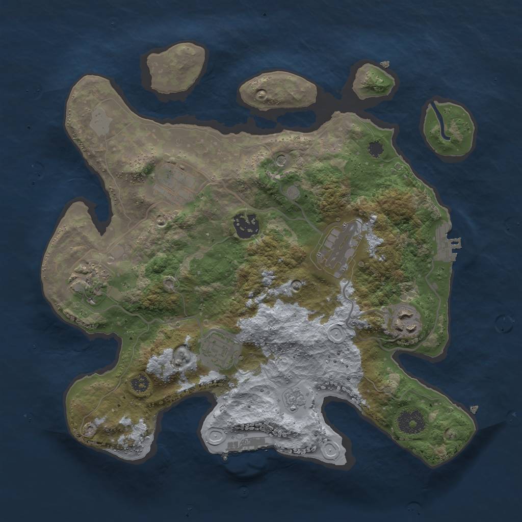 Rust Map: Procedural Map, Size: 3000, Seed: 626468829, 15 Monuments