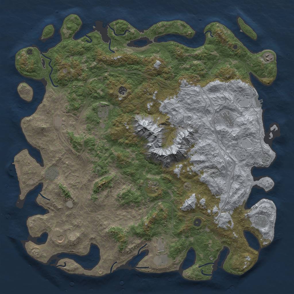 Rust Map: Procedural Map, Size: 5500, Seed: 152721588, 20 Monuments