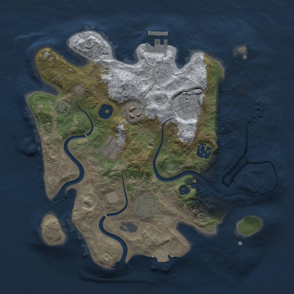 Rust Map: Procedural Map, Size: 3000, Seed: 12229220, 11 Monuments