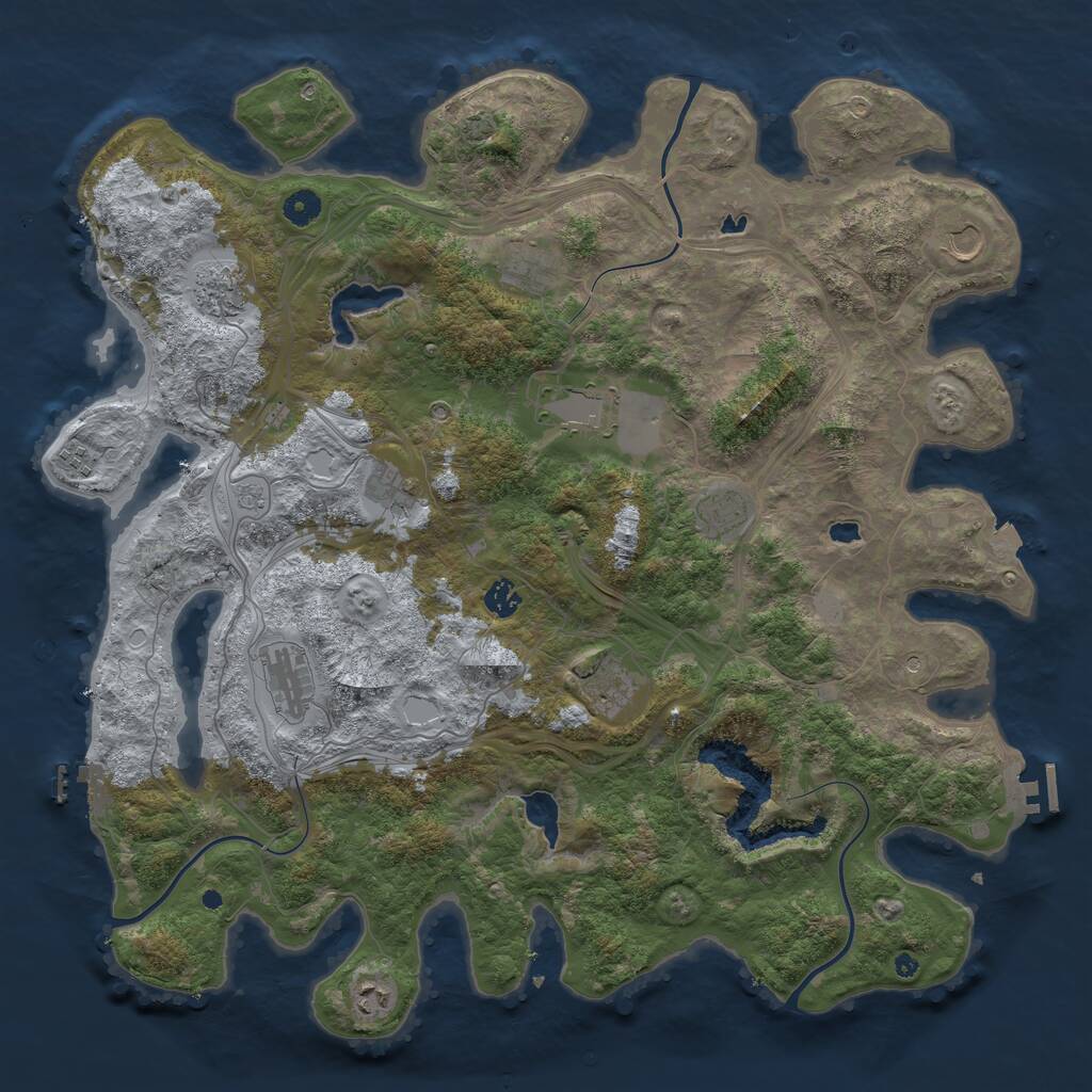 Rust Map: Procedural Map, Size: 4550, Seed: 15351, 17 Monuments