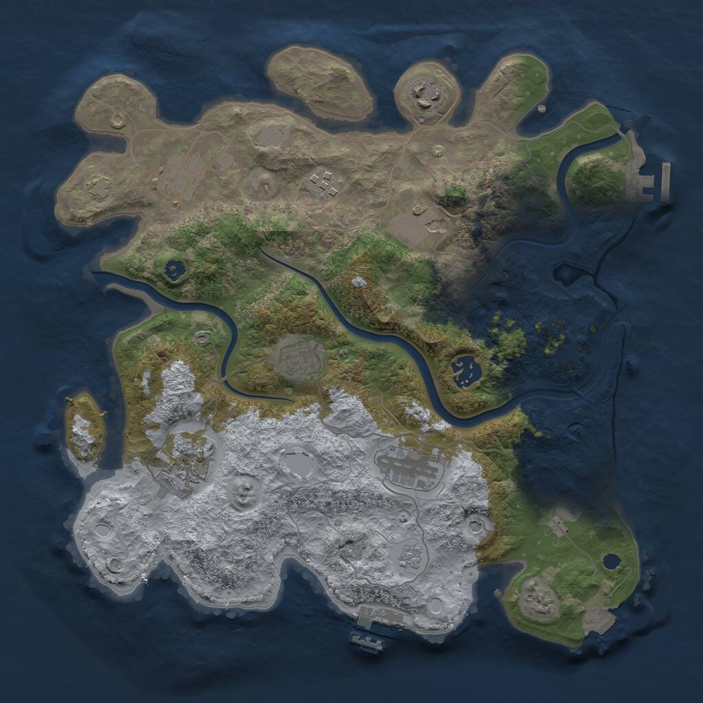 Rust Map: Procedural Map, Size: 3450, Seed: 13131, 14 Monuments