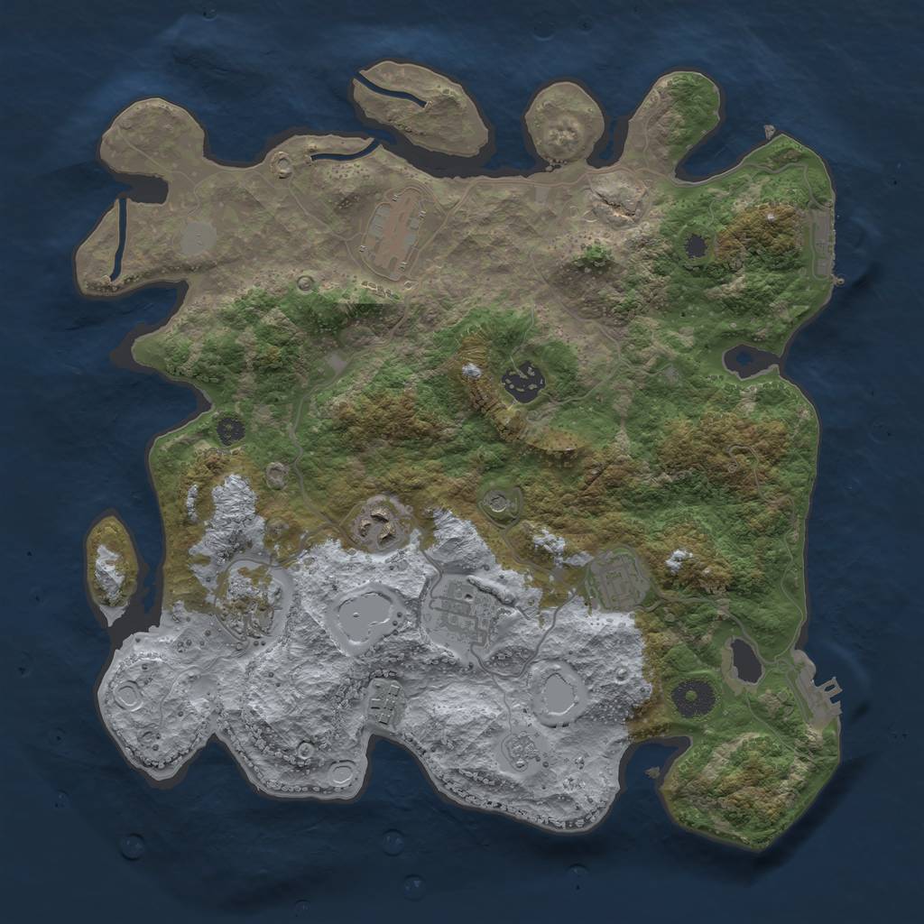 Rust Map: Procedural Map, Size: 3450, Seed: 13131, 16 Monuments