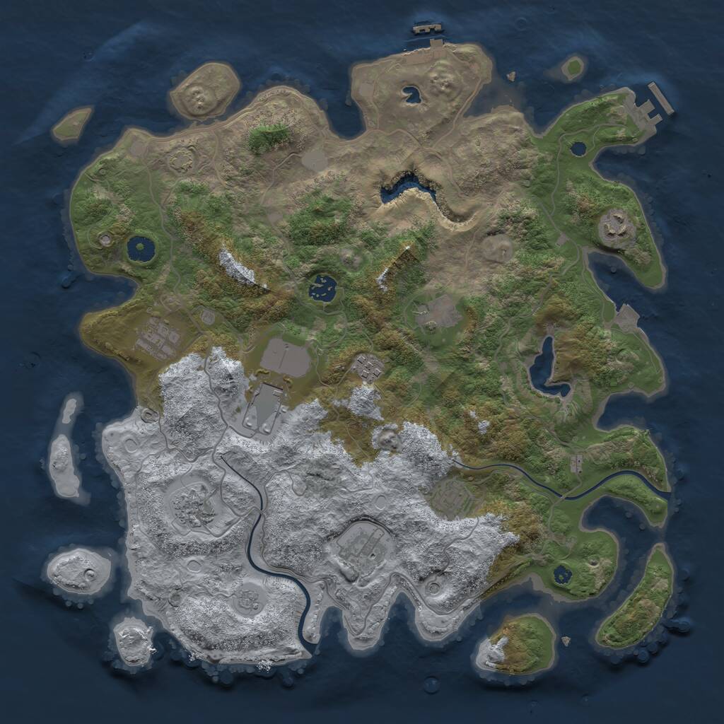 Rust Map: Procedural Map, Size: 4000, Seed: 1382399045, 15 Monuments
