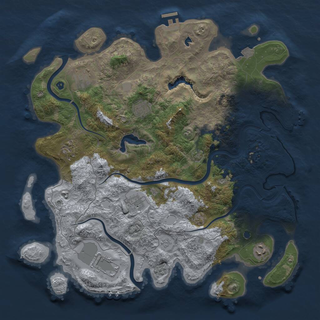 Rust Map: Procedural Map, Size: 4000, Seed: 1382399045, 13 Monuments
