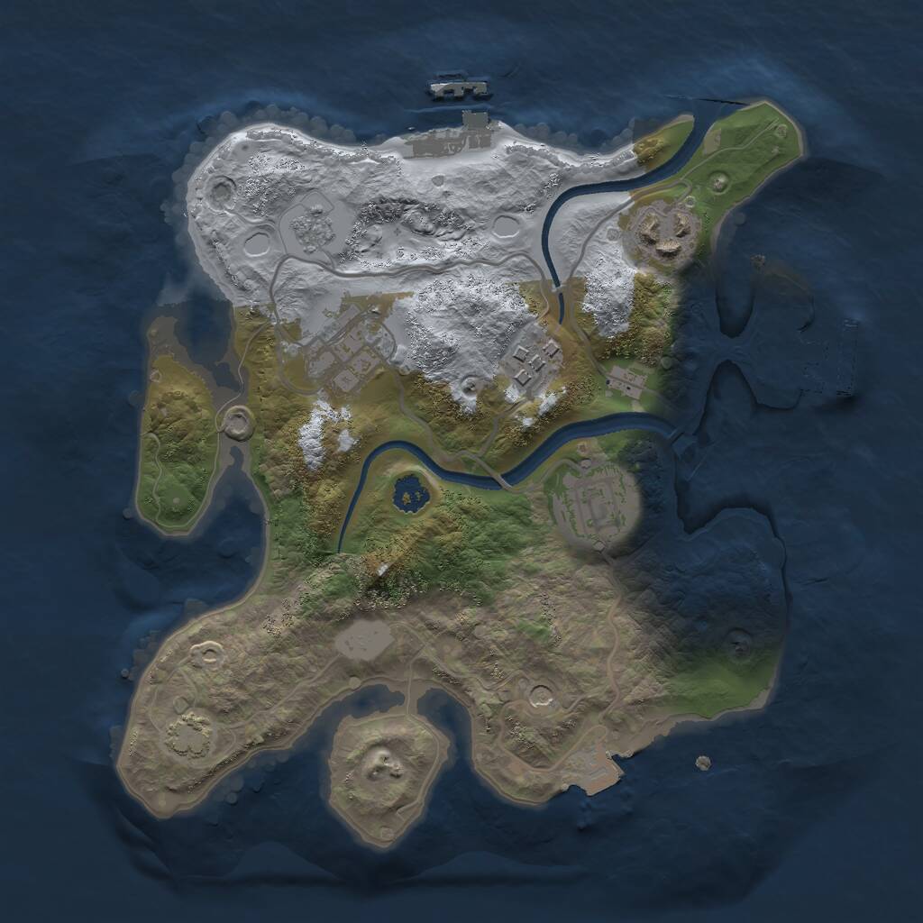 Rust Map: Procedural Map, Size: 2550, Seed: 5423212, 10 Monuments