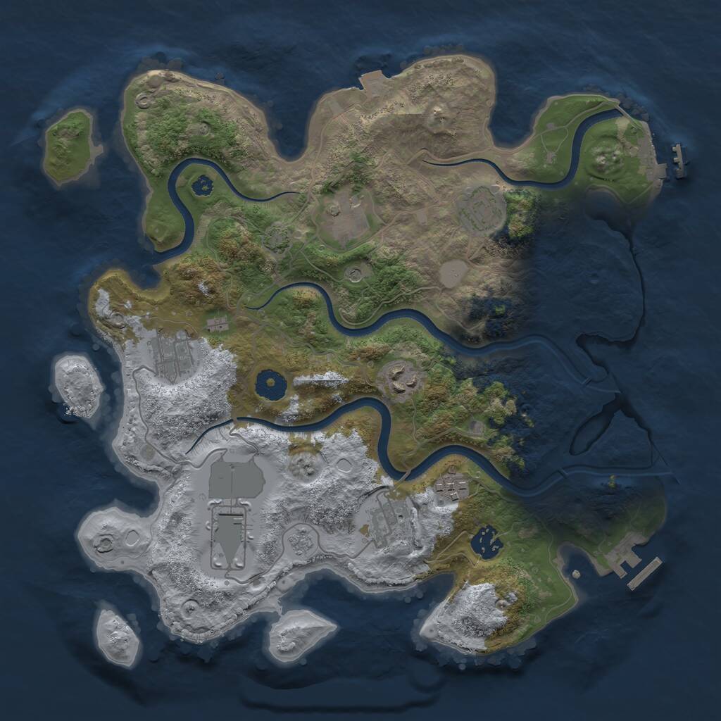 Rust Map: Procedural Map, Size: 3500, Seed: 568, 14 Monuments